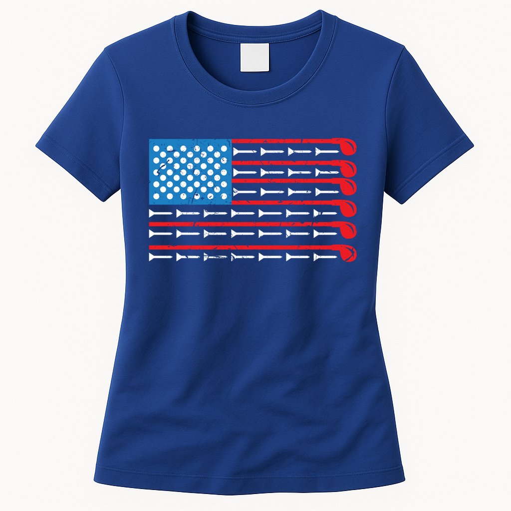 Mens American Flag Golf Club Sports Design Great Gift Womens T-Shirt