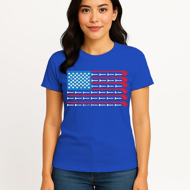 Mens American Flag Golf Club Sports Design Great Gift Womens T-Shirt