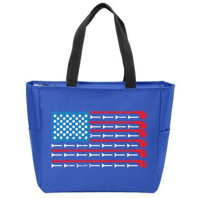 Mens American Flag Golf Club Sports Design Great Gift Zip Tote Bag