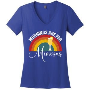 Mornings Are For Mimosas Funny Mimosa Brunch Gift Women's V-Neck T-Shirt