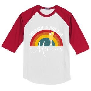 Mornings Are For Mimosas Funny Mimosa Brunch Gift Kids Colorblock Raglan Jersey