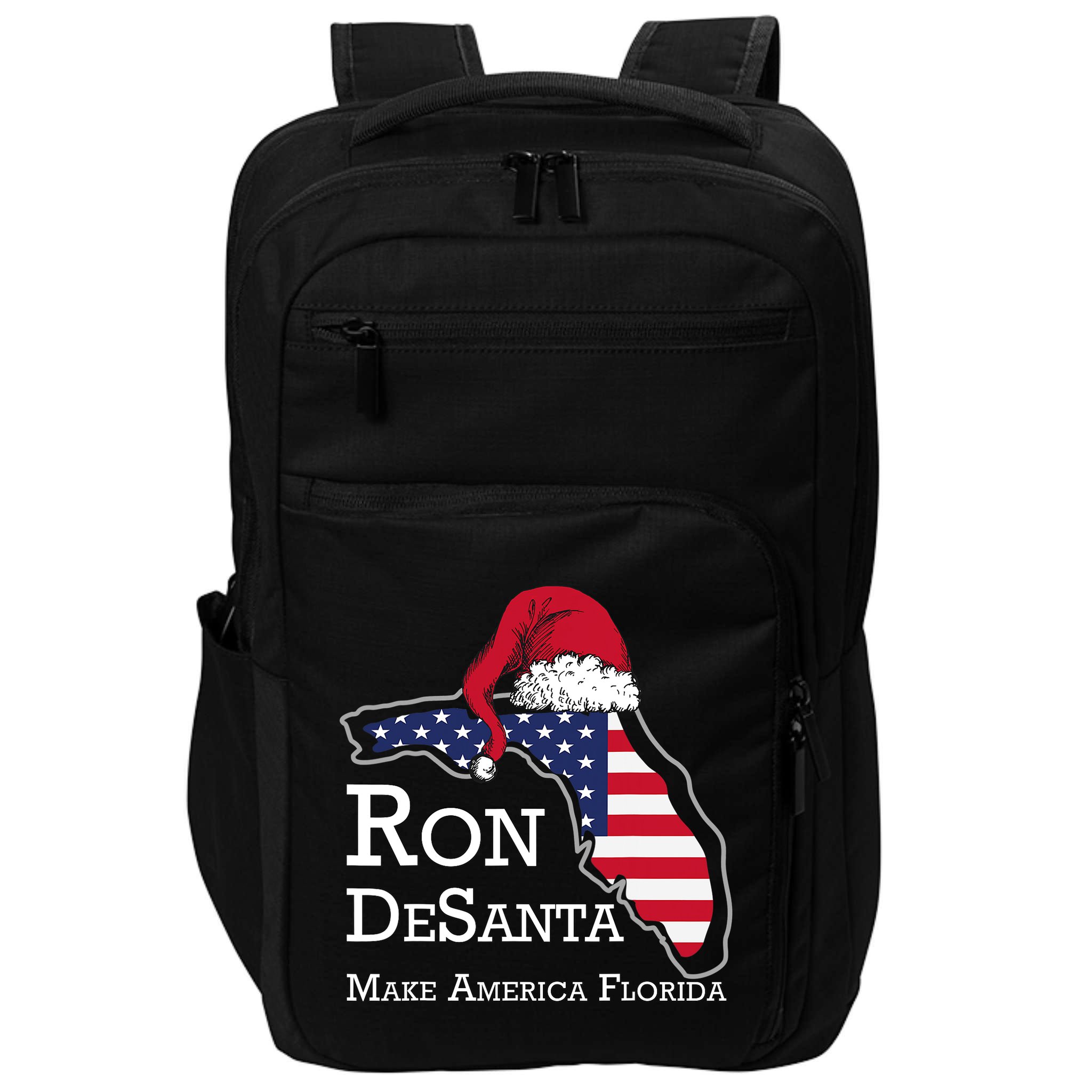 Make America Florida Ron DeSanta DeSantis Election Christmas Impact Tech Backpack