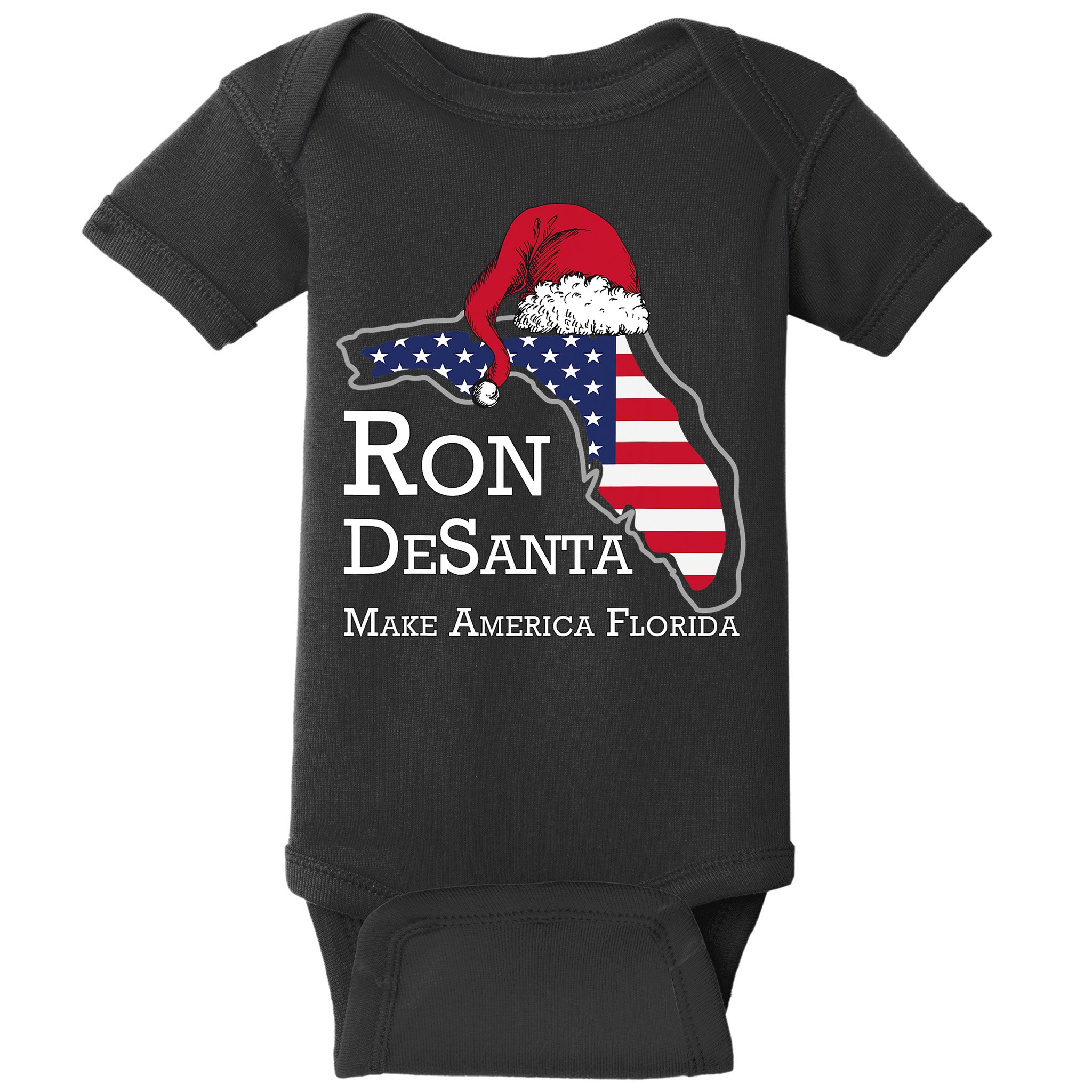 Make America Florida Ron DeSanta DeSantis Election Christmas Baby Bodysuit