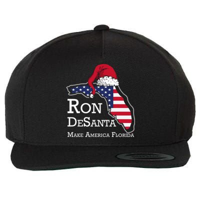 Make America Florida Ron DeSanta DeSantis Election Christmas Wool Snapback Cap