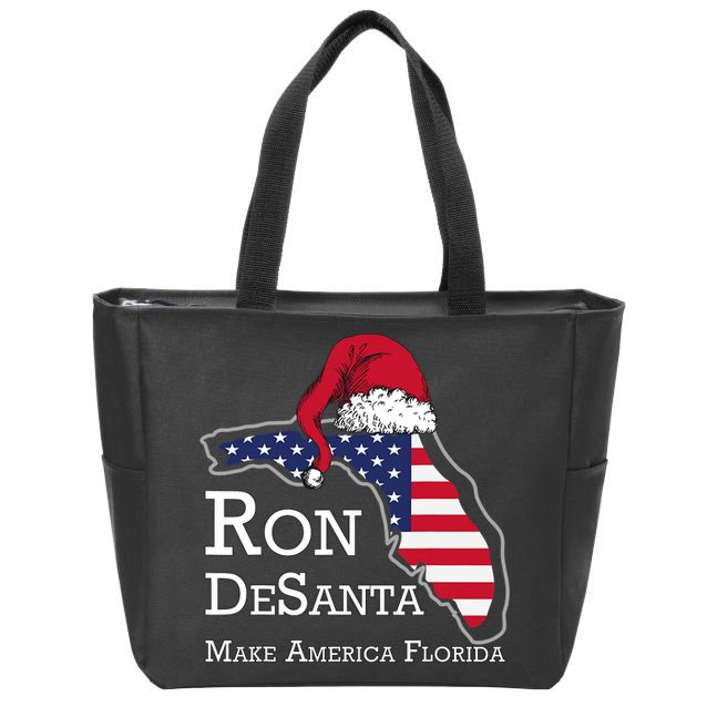 Make America Florida Ron DeSanta DeSantis Election Christmas Zip Tote Bag