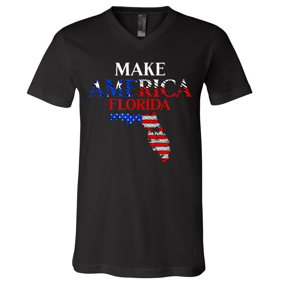 Make America Florida Funny Patriotic Freedom USA V-Neck T-Shirt