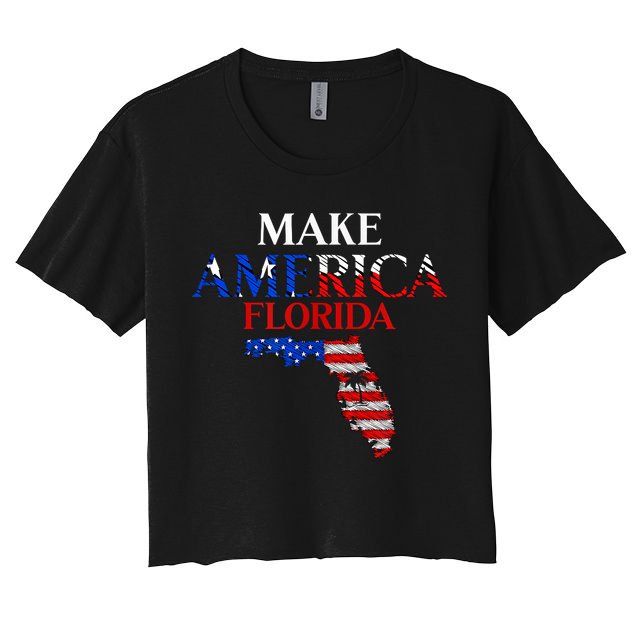 Make America Florida Funny Patriotic Freedom USA Crop Top