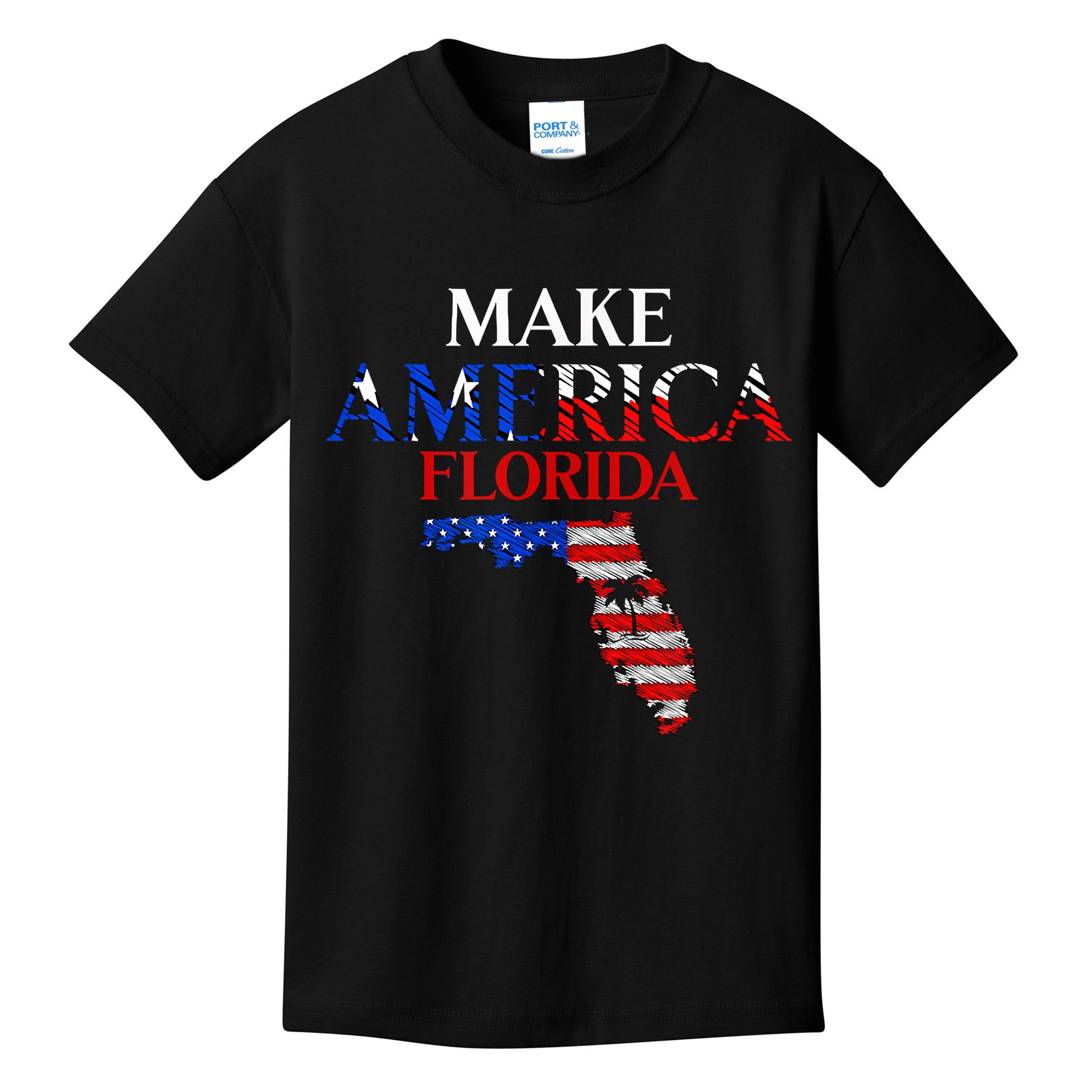 Make America Florida Funny Patriotic Freedom USA Kids T-Shirt