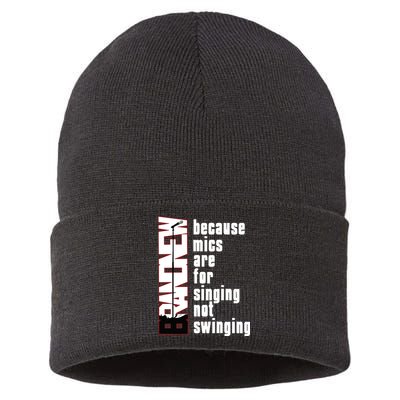Mics Are For Singing Not Swinging Sustainable Knit Beanie