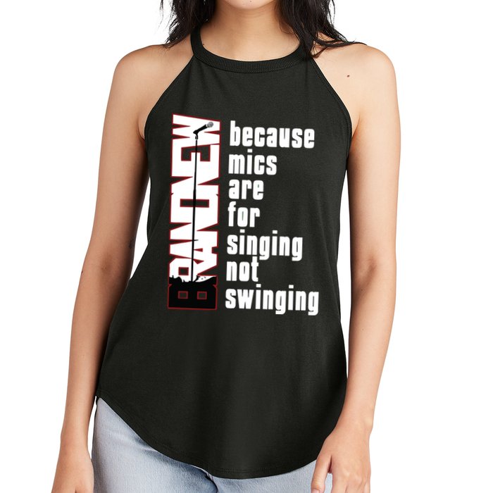 Mics Are For Singing Not Swinging Women's Perfect Tri Rocker Tank