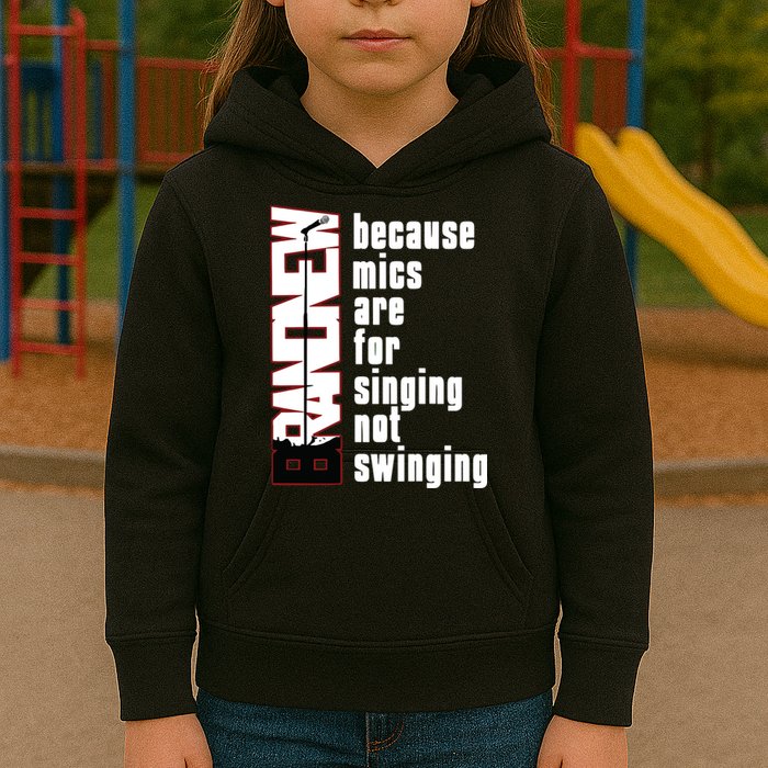 Mics Are For Singing Not Swinging Kids Hoodie