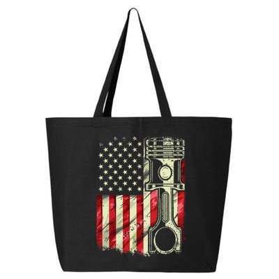 Mechanic American Flag Piston Muscle Car Patriotic Vintage 25L Jumbo Tote