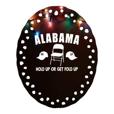 Montgomery Alabama Fight Riverboat Brawl Folding Chair Ceramic Oval Ornament