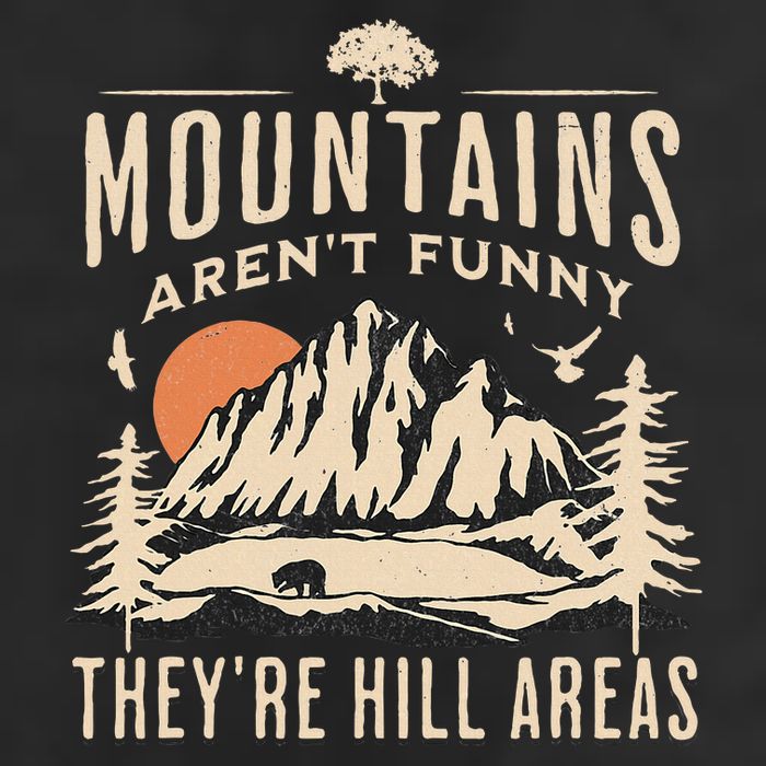 Mountains ArenT Funny TheyRe Hill Areas Funny Hiking Pun 7 Panel Mesh Trucker Snapback Hat