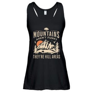 Mountains ArenT Funny TheyRe Hill Areas Funny Hiking Pun Ladies Essential Flowy Tank