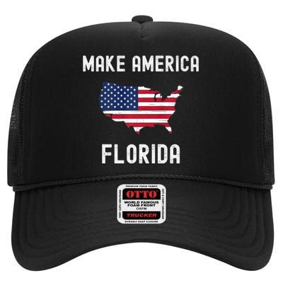 Make America Florida Vote Desantis 2024 Republican Political High Crown Mesh Back Trucker Hat