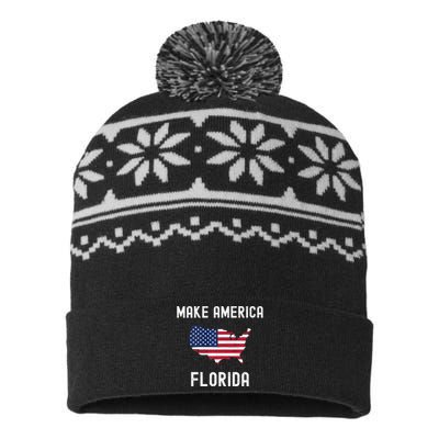 Make America Florida Vote Desantis 2024 Republican Political USA-Made Snowflake Beanie