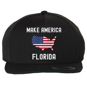 Make America Florida Vote Desantis 2024 Republican Political Wool Snapback Cap