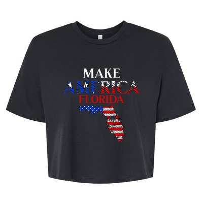 Make America Florida Funny Patriotic Freedom USA Bella+Canvas Jersey Crop Tee