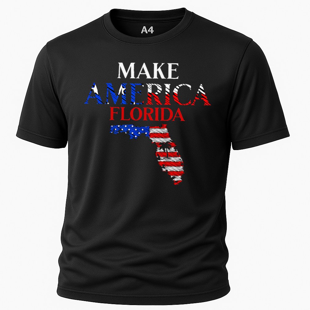 Make America Florida Funny Patriotic Freedom USA Cooling Performance Crew T-Shirt