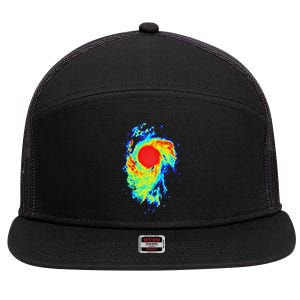 Meteorologist Art For Women Weather Radar Meteorology 7 Panel Mesh Trucker Snapback Hat