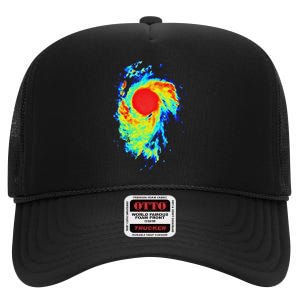 Meteorologist Art For Women Weather Radar Meteorology High Crown Mesh Back Trucker Hat