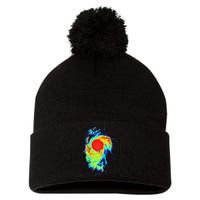 Meteorologist Art For Women Weather Radar Meteorology Pom Pom 12in Knit Beanie