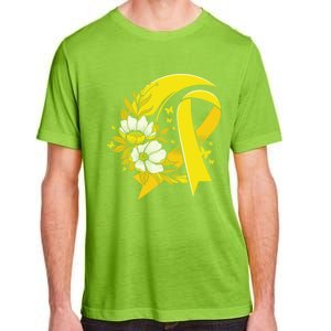 Moon And Flower Yellow Ribbon Hood Cancer Awareness Gift Adult ChromaSoft Performance T-Shirt