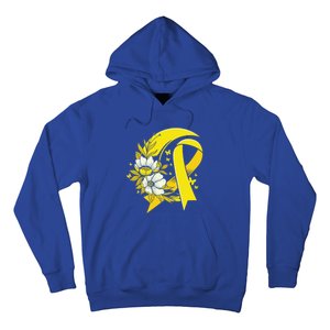 Moon And Flower Yellow Ribbon Hood Cancer Awareness Gift Hoodie