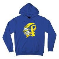 Moon And Flower Yellow Ribbon Hood Cancer Awareness Gift Tall Hoodie