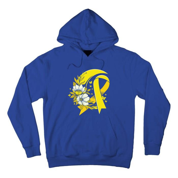 Moon And Flower Yellow Ribbon Hood Cancer Awareness Gift Tall Hoodie