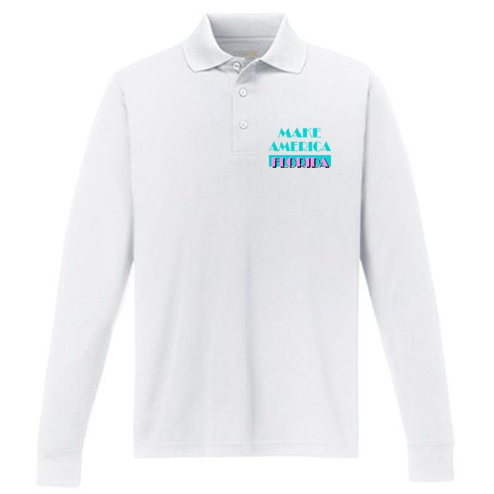 Ron Desantis 2024 Make America Florida Performance Long Sleeve Polo