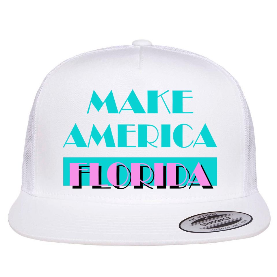 Ron Desantis 2024 Make America Florida Flat Bill Trucker Hat