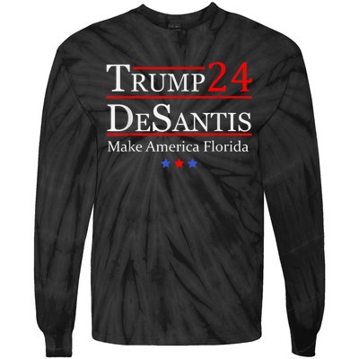 Make America Florida Trump DeSantis 2024 Election Man Women Tie-Dye Long Sleeve Shirt