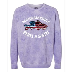 Make America Fish Again Fisherman USA Colorblast Crewneck Sweatshirt