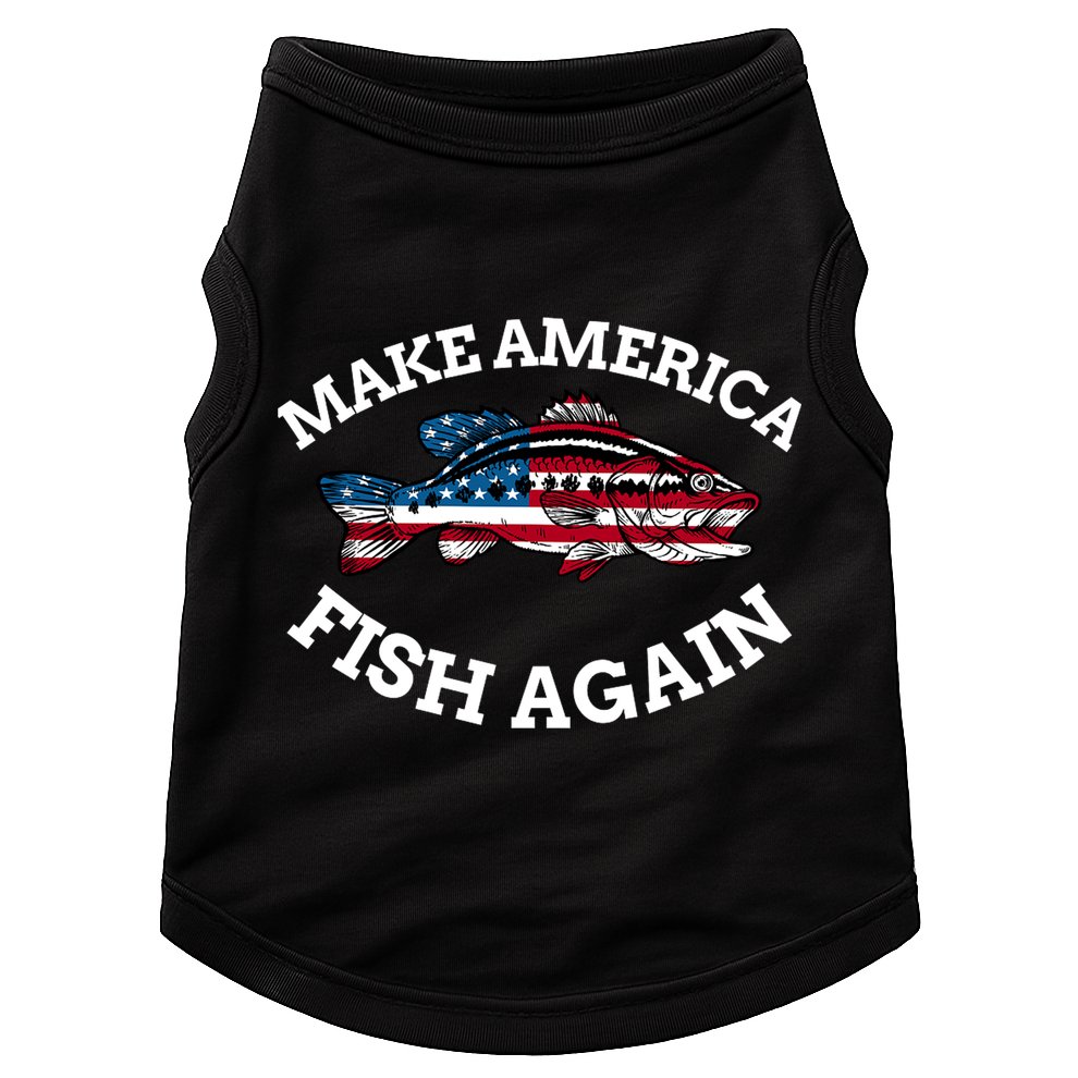 Make America Fish Again Fisherman USA Doggie Tank