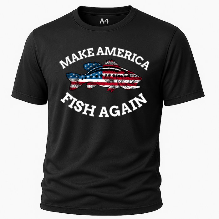 Make America Fish Again Fisherman USA Cooling Performance Crew T-Shirt
