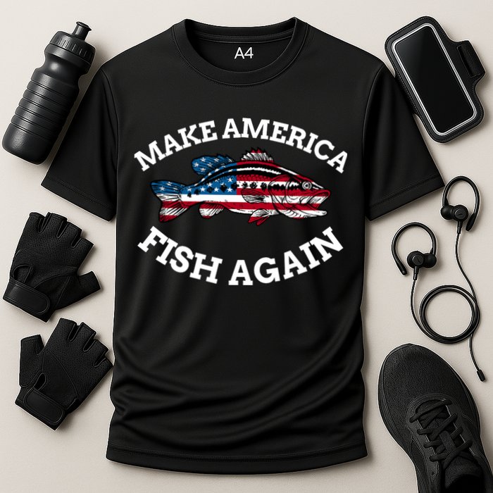 Make America Fish Again Fisherman USA Cooling Performance Crew T-Shirt