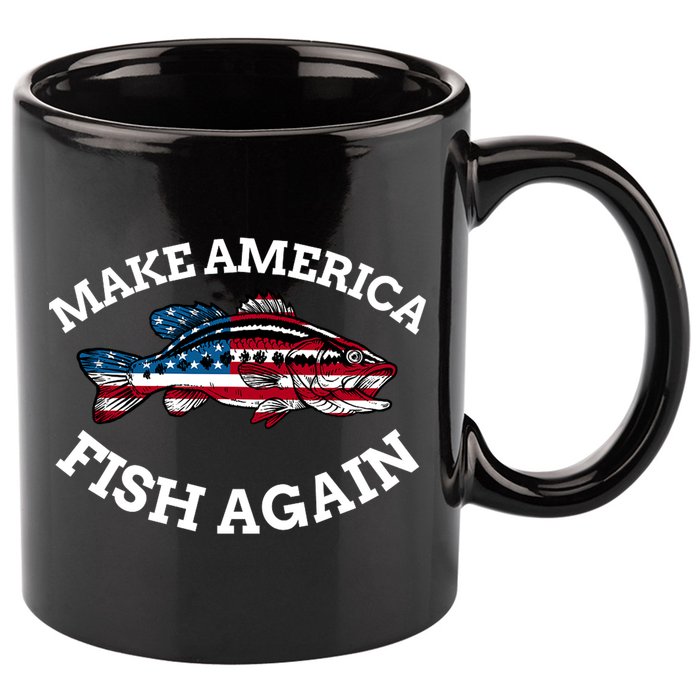 Make America Fish Again Fisherman USA 11oz C Handle Ceramic Mug
