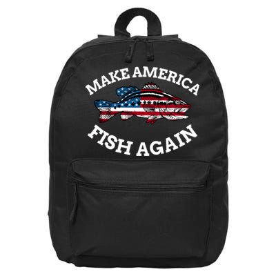 Make America Fish Again Fisherman USA 16 in Basic Backpack