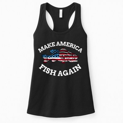 Make America Fish Again Fisherman USA Womens Tank Top