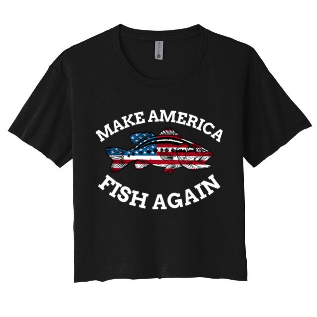 Make America Fish Again Fisherman USA Crop Top