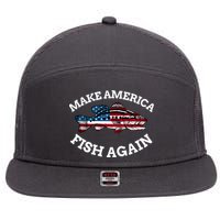 Make America Fish Again Fisherman USA 7 Panel Mesh Trucker Snapback Hat