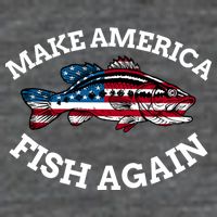 Make America Fish Again Fisherman USA 7 Panel Mesh Trucker Snapback Hat