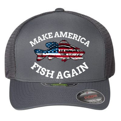 Make America Fish Again Fisherman USA Flexfit Unipanel Trucker Cap