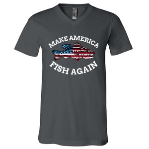 Make America Fish Again Fisherman USA V-Neck T-Shirt