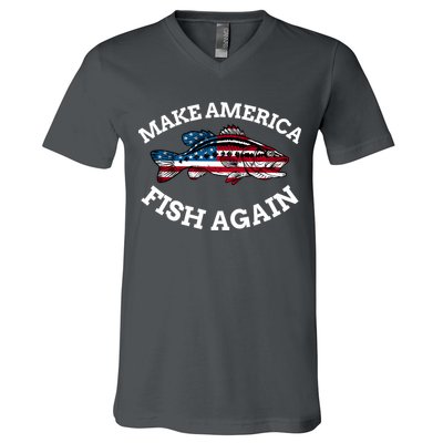 Make America Fish Again Fisherman USA V-Neck T-Shirt
