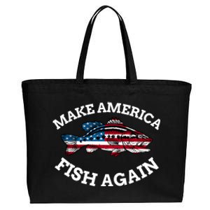 Make America Fish Again Fisherman USA Cotton Canvas Jumbo Tote