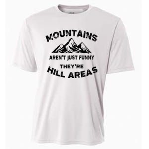 Mountains ArenT Funny TheyRe Hill Areas Dad Joke Word Pun Cooling Performance Crew T-Shirt