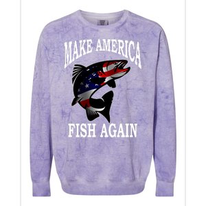 Make America Fish Again USA Fishing Gift Colorblast Crewneck Sweatshirt